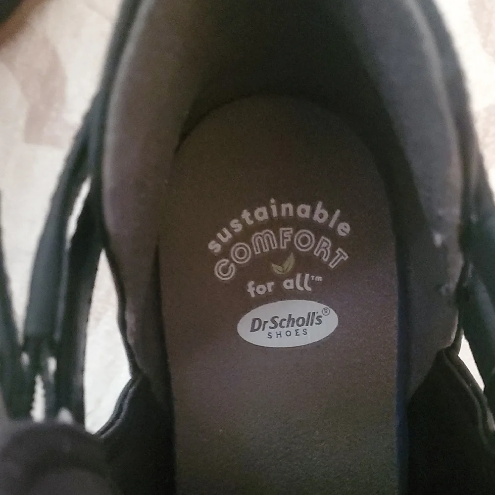 Dr. Scholl's Black Ankle Boots with Gold Buckle‎